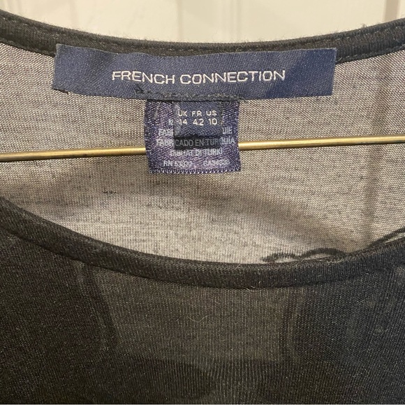 NWOT French Connection Stretch Black Long Sleeve Skater Dress Size 10 - Picture 14 of 16